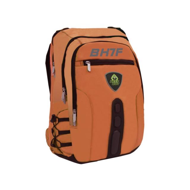 KeepOut - BK7F mochila Negro, Naranja Imitación piel, Nylon - BK7FO