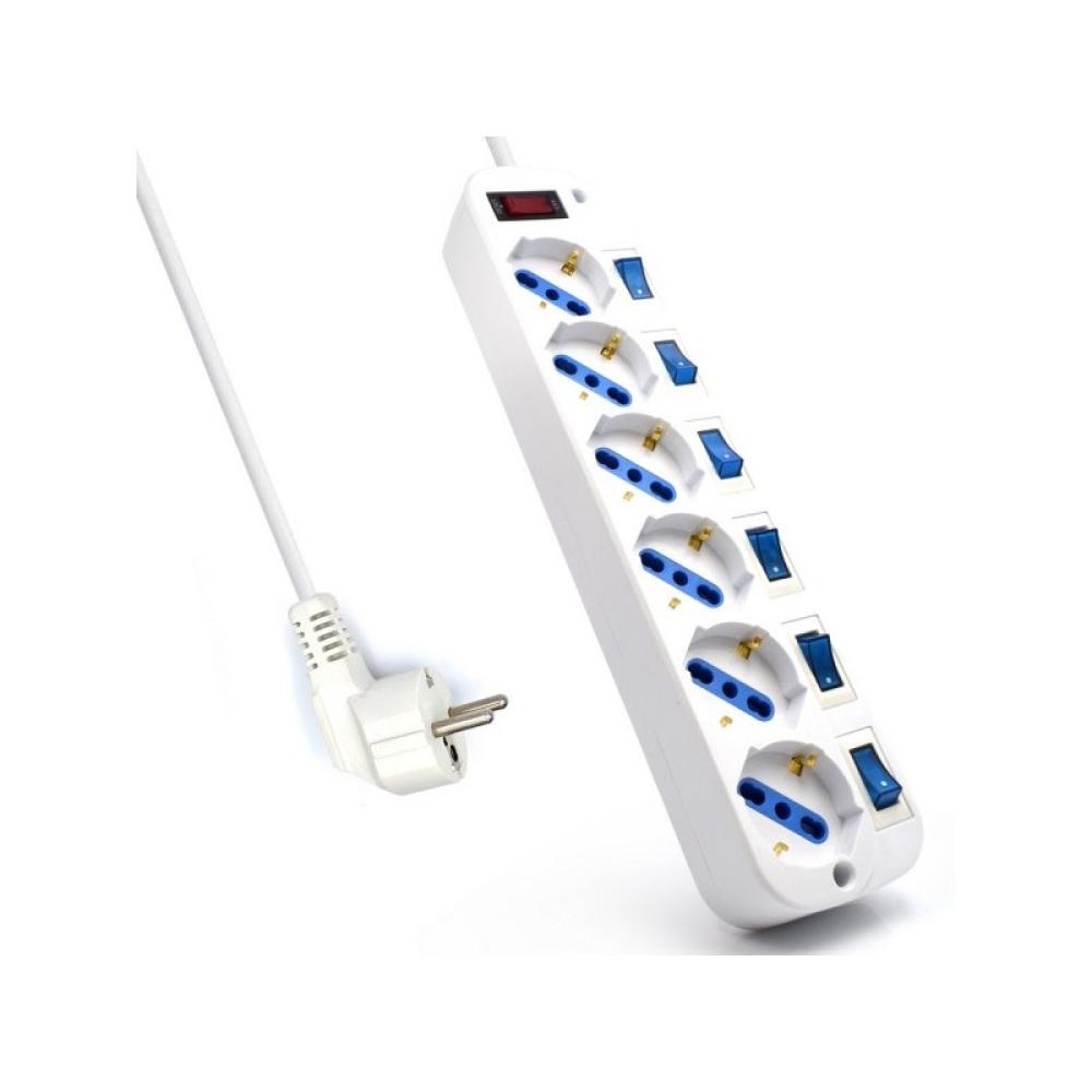 Ewent - EW3932-3M limitador de tensión Blanco 6 salidas AC