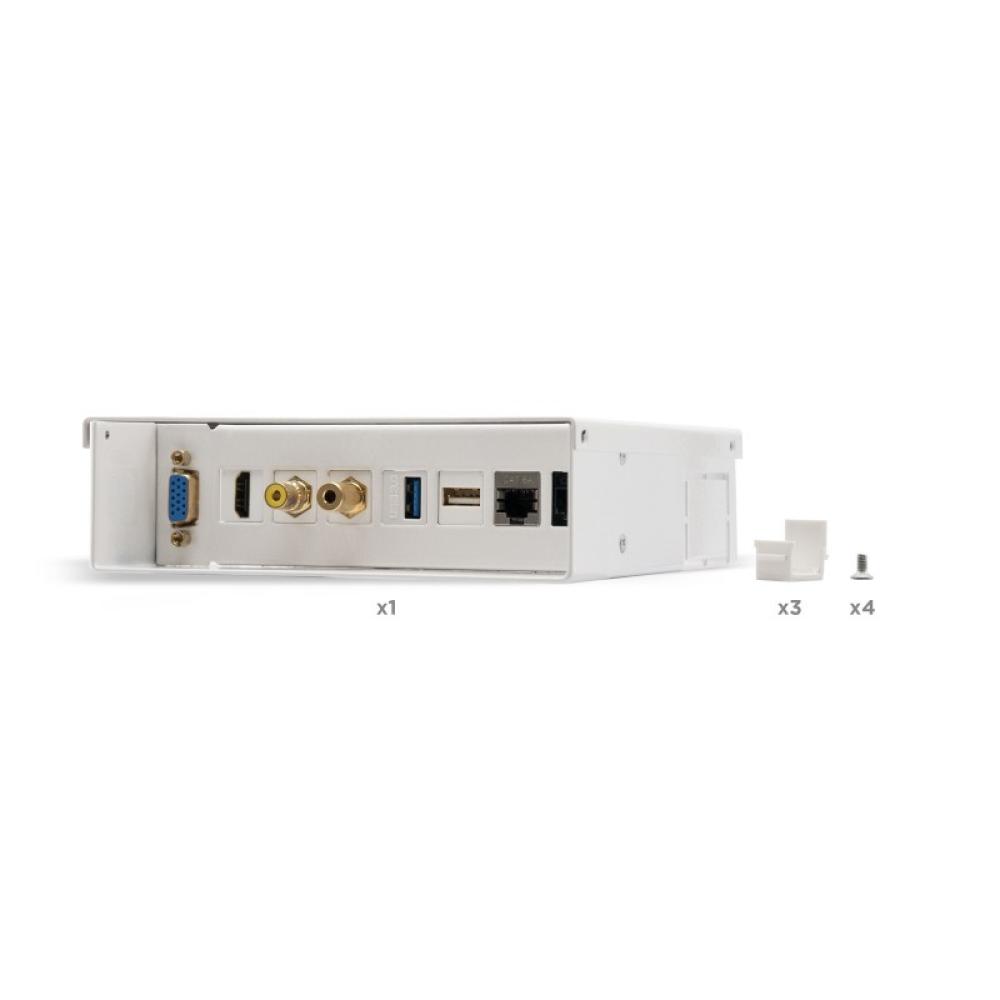 Nanocable - Caja de conexiones multimedia de pared VGA+HDMI+JACK3.5+RCA+2xUSB+2xRJ45, Blanco
