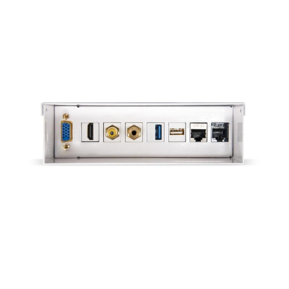 Nanocable - Caja de conexiones multimedia de pared VGA+HDMI+JACK3.5+RCA+2xUSB+2xRJ45, Blanco