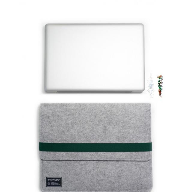 EKOMODO - HR-014 maletines para portátil 38,1 cm (15") Funda Verde, Gris