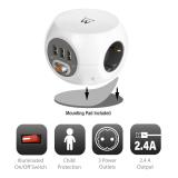 Ewent - EW3939 base múltiple 1,5 m 3 salidas AC Interior Blanco