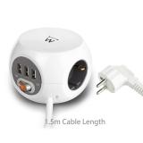 Ewent - EW3939 base múltiple 1,5 m 3 salidas AC Interior Blanco