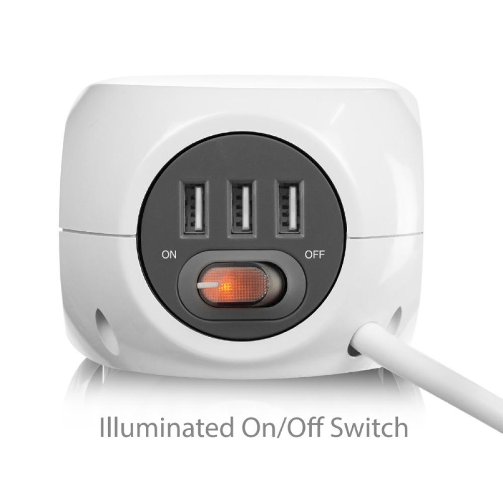 Ewent - EW3939 base múltiple 1,5 m 3 salidas AC Interior Blanco