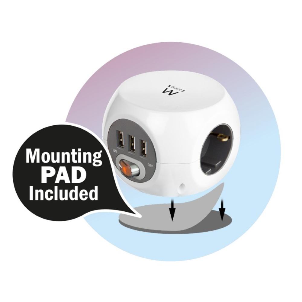 Ewent - EW3939 base múltiple 1,5 m 3 salidas AC Interior Blanco