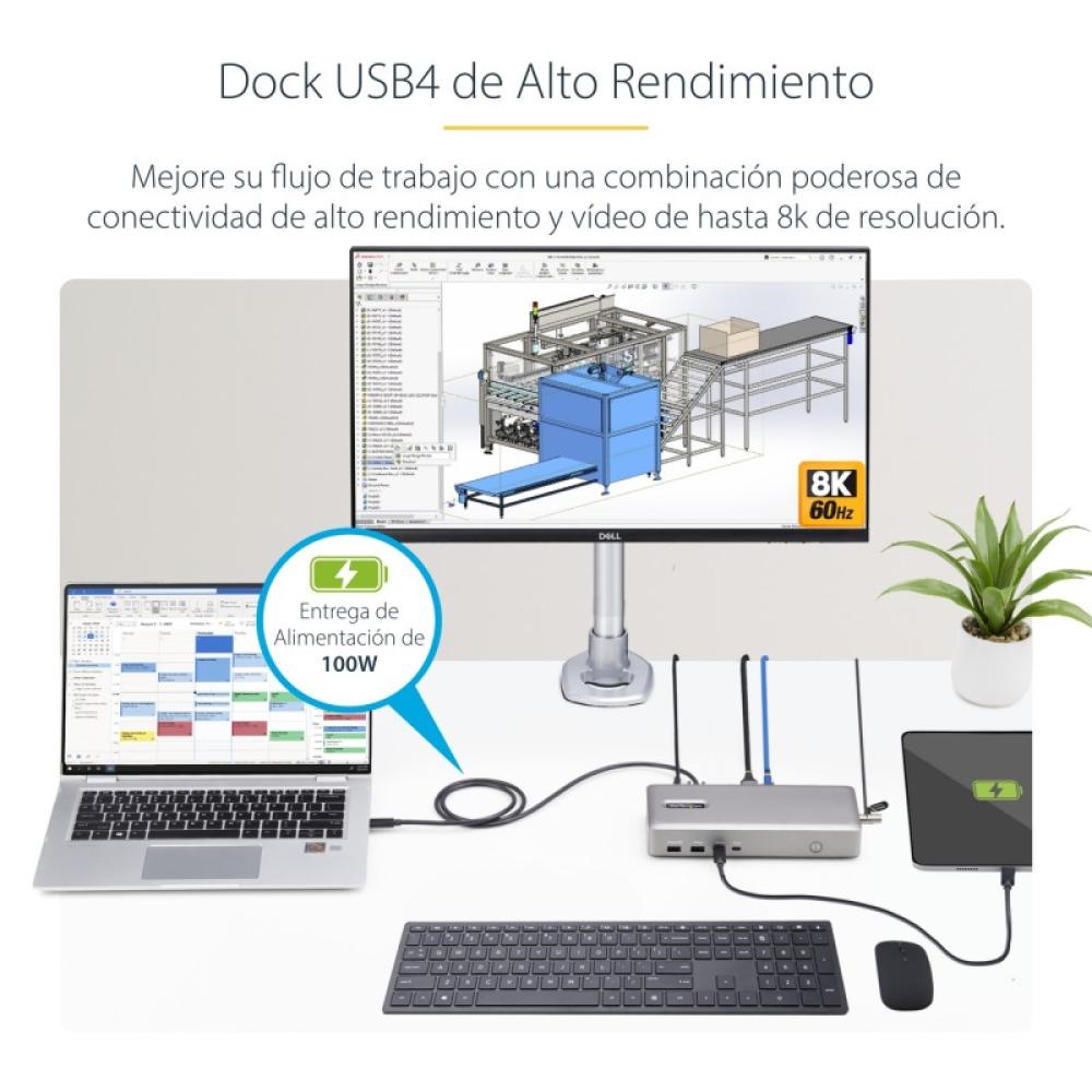 StarTech.com - Docking Station USB4 - USB-C de 40Gbps - Vídeo Doble HDMI - Hasta 1x 8K 60Hz 4:4:4 (RGB) o 2x 4K 120Hz 4:2:2 - co