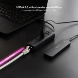 Nanocable - Hub USB-A 3.0 a 3xUSB-A 3.0 + RJ45, USB-A/M- USB-A/M-RJ45/H, Negro, 15 cm