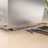 AISENS - USB-C Dock 12 en 1, USB-C a 2xHDMI, 1xDisplayPort, 1xRJ45, 3xUSB-A, 1xUSB-C, 1xUSB-C PD, 1xSD, 1xMicro SD, 1xAudio, Gri