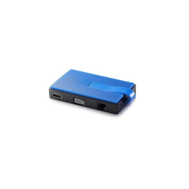 HP - USB-A Travel Dock for All notebook Alámbrico USB 3.2 Gen 1 (3.1 Gen 1) Type-A Negro