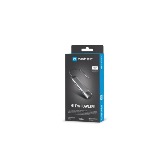 NATEC - Fowler Go USB 3.2 Gen 1 (3.1 Gen 1) Type-C Acero inoxidable