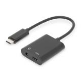 Digitus - Adaptador / convertidor USB-C, USB-C a USB-C + conector de 3,5 mm