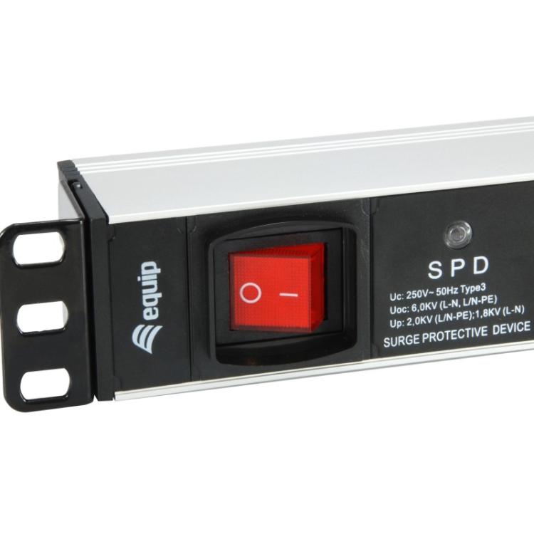 Equip - 333309 base múltiple 1,8 m 7 salidas AC Interior Negro, Blanco