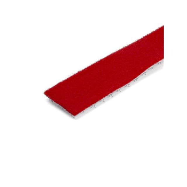 StarTech.com - Bobina de 7,6m de Gancho y Bucle - Tiras Reutilizables de Gancho y Bucle - Cinta Sujetacables - Envolt - HKLP25RD