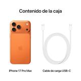 Apple - iPhone 17 Pro Max 17,5 cm (6.9") SIM doble iOS 26 5G USB Tipo C 2 TB Naranja