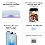 Apple - iPhone 17 16 cm (6.3") SIM doble iOS 26 5G USB Tipo C 512 GB Azul