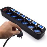 Ewent - EW3851 limitador de tensión Negro 6 salidas AC 220 V 1,5 m