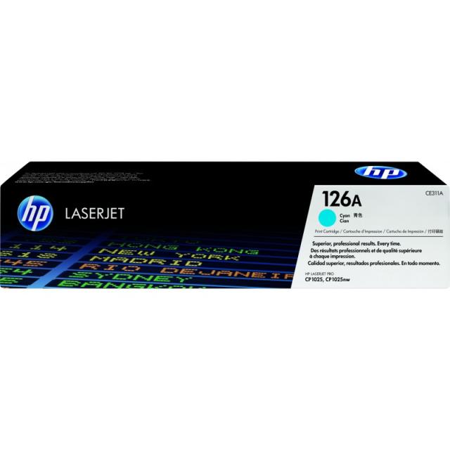 HP - Cartucho de tóner original LaserJet 126A cian