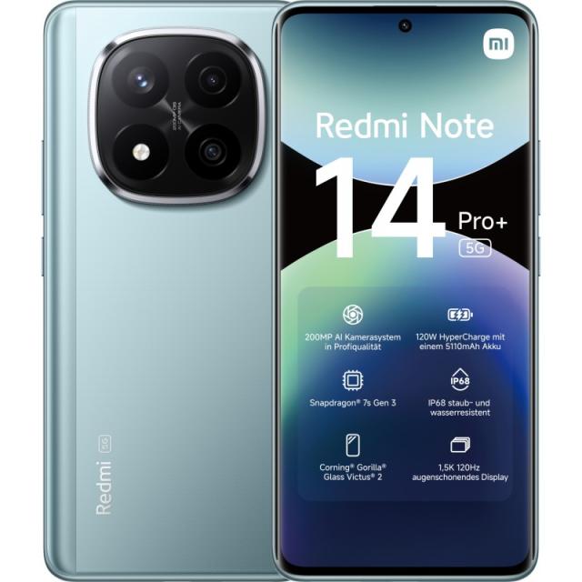 Xiaomi - Redmi Note 14 Pro+ 5G 16,9 cm (6.67") SIM doble USB Tipo C 8 GB 256 GB 5110 mAh Azul