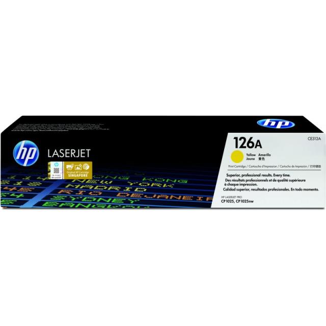 HP - Cartucho de tóner original LaserJet 126A amarillo