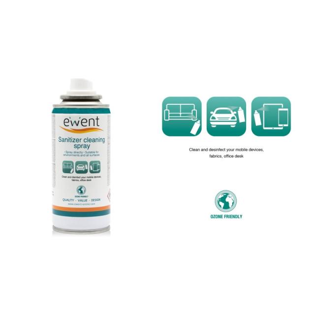 Ewent - Detergente en spray desinfectante para superficies