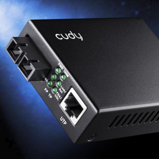 Cudy - MC100SA-20 convertidor de medio 100 Mbit/s 1310 nm Monomodo Negro