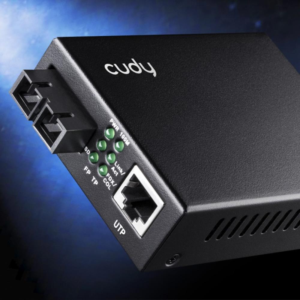 Cudy - MC100SA-20 convertidor de medio 100 Mbit/s 1310 nm Monomodo Negro
