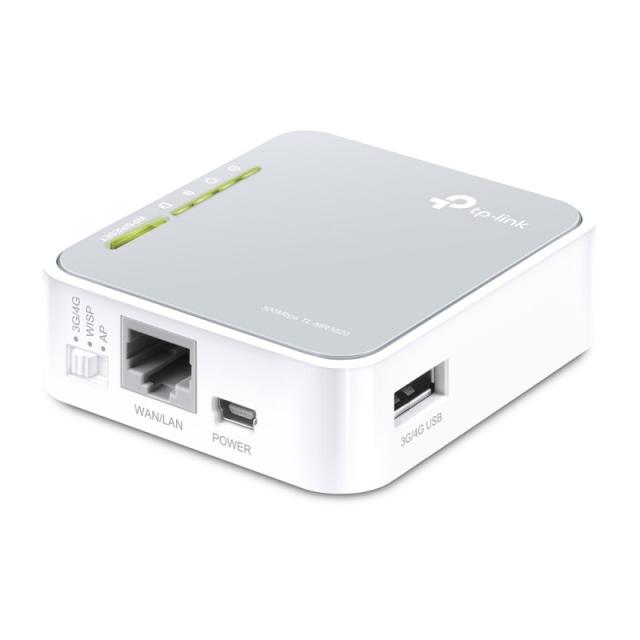 TP-Link - TL-MR3020 router inalámbrico Ethernet rápido Banda única (2,4 GHz) 4G Plata, Blanco