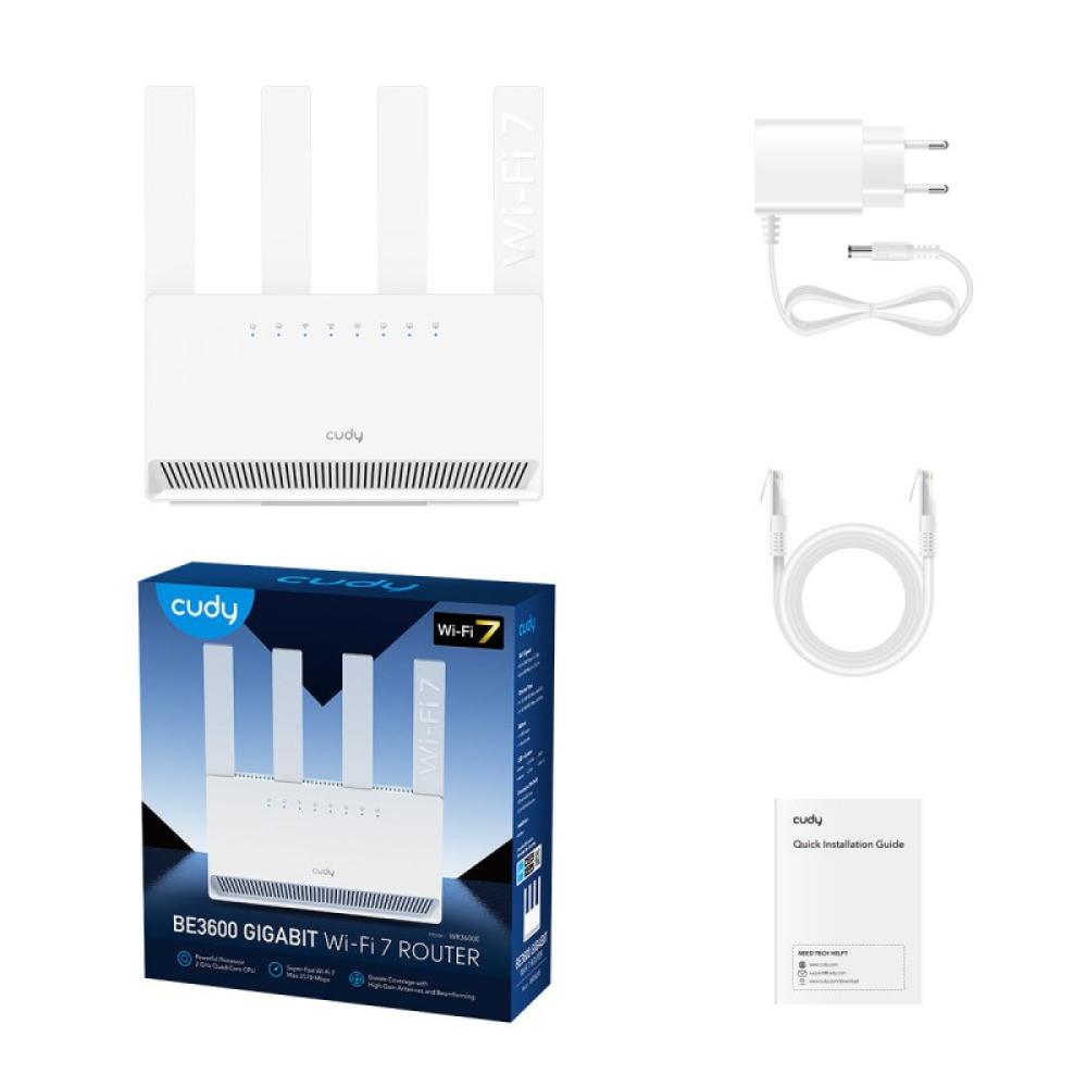 Cudy - WR3600E router inalámbrico Gigabit Ethernet Doble banda (2,4 GHz / 5 GHz) Blanco