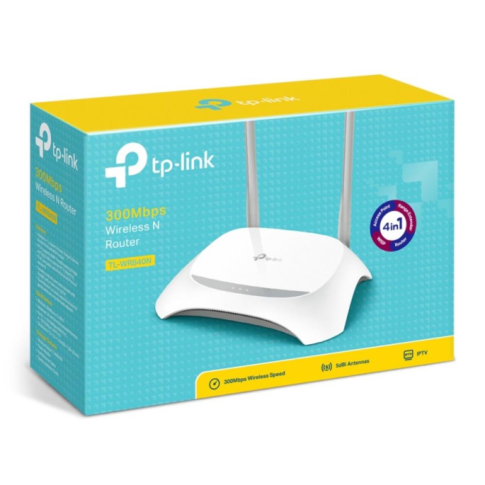 TP-Link - TL-WR840N router inalámbrico Ethernet rápido Banda única (2,4 GHz) Gris, Blanco