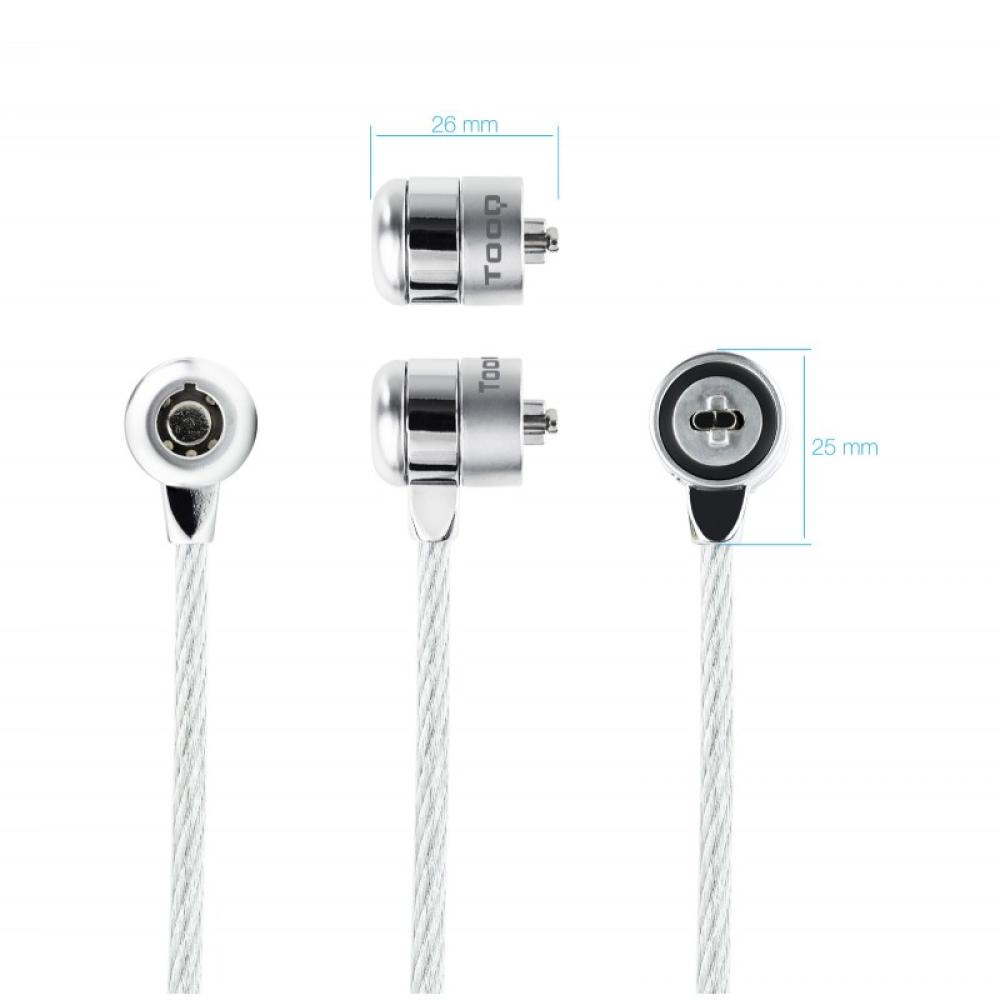 TooQ - TQCLKC0025 cable antirrobo Plata 1,5 m