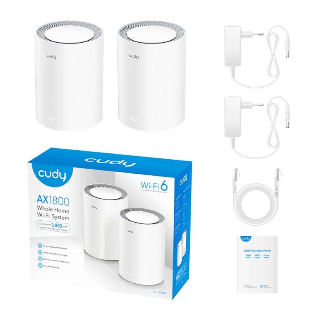 Cudy - AX1800 Doble banda (2,4 GHz / 5 GHz) Wi-Fi 6 (802.11ax) Blanco 1 Interno