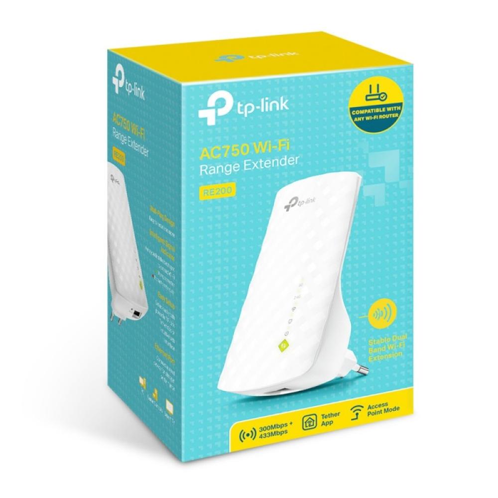 TP-Link - RE200 ampliador de red Repetidor de red Blanco 10, 100 Mbit/s