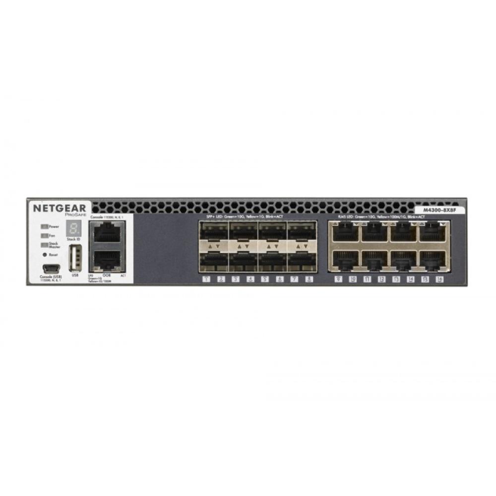 NETGEAR - M4300-8X8F Gestionado L3 10G Ethernet (100/1000/10000) 1U Negro