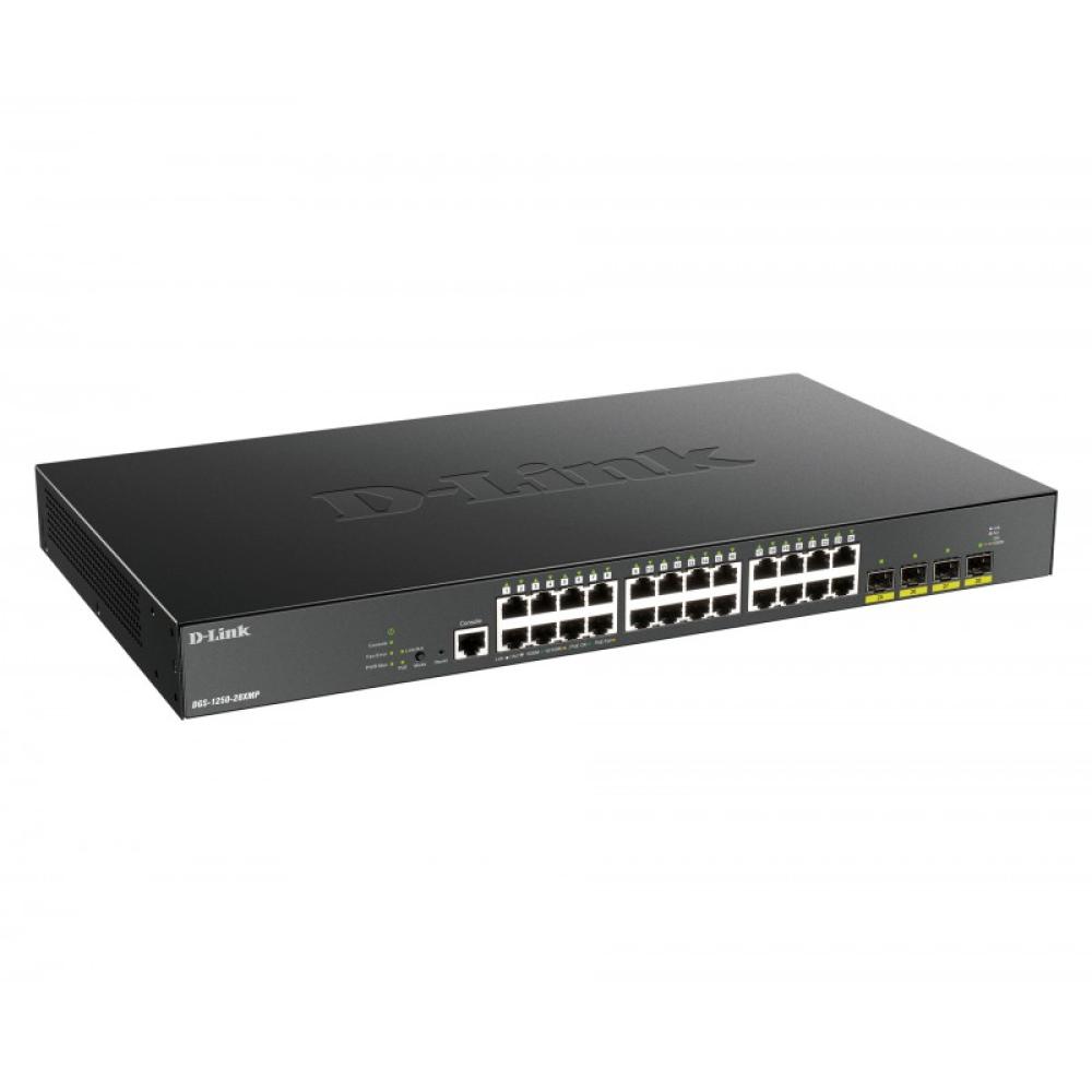 D-Link - DGS-1250-28XMP switch Gestionado L3 Gigabit Ethernet (10/100/1000) Energía sobre Ethernet (PoE) Negro