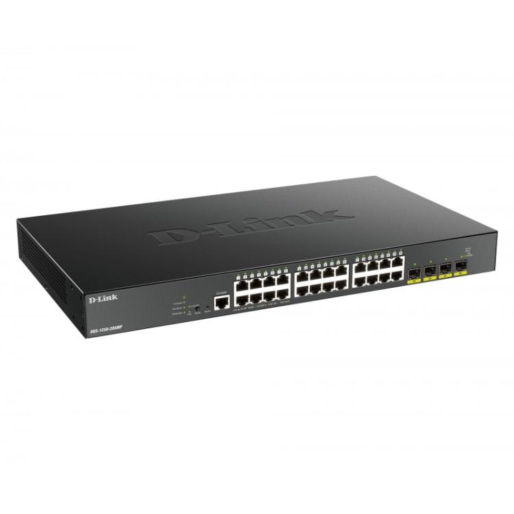 D-Link - DGS-1250-28XMP switch Gestionado L3 Gigabit Ethernet (10/100/1000) Energía sobre Ethernet (PoE) Negro