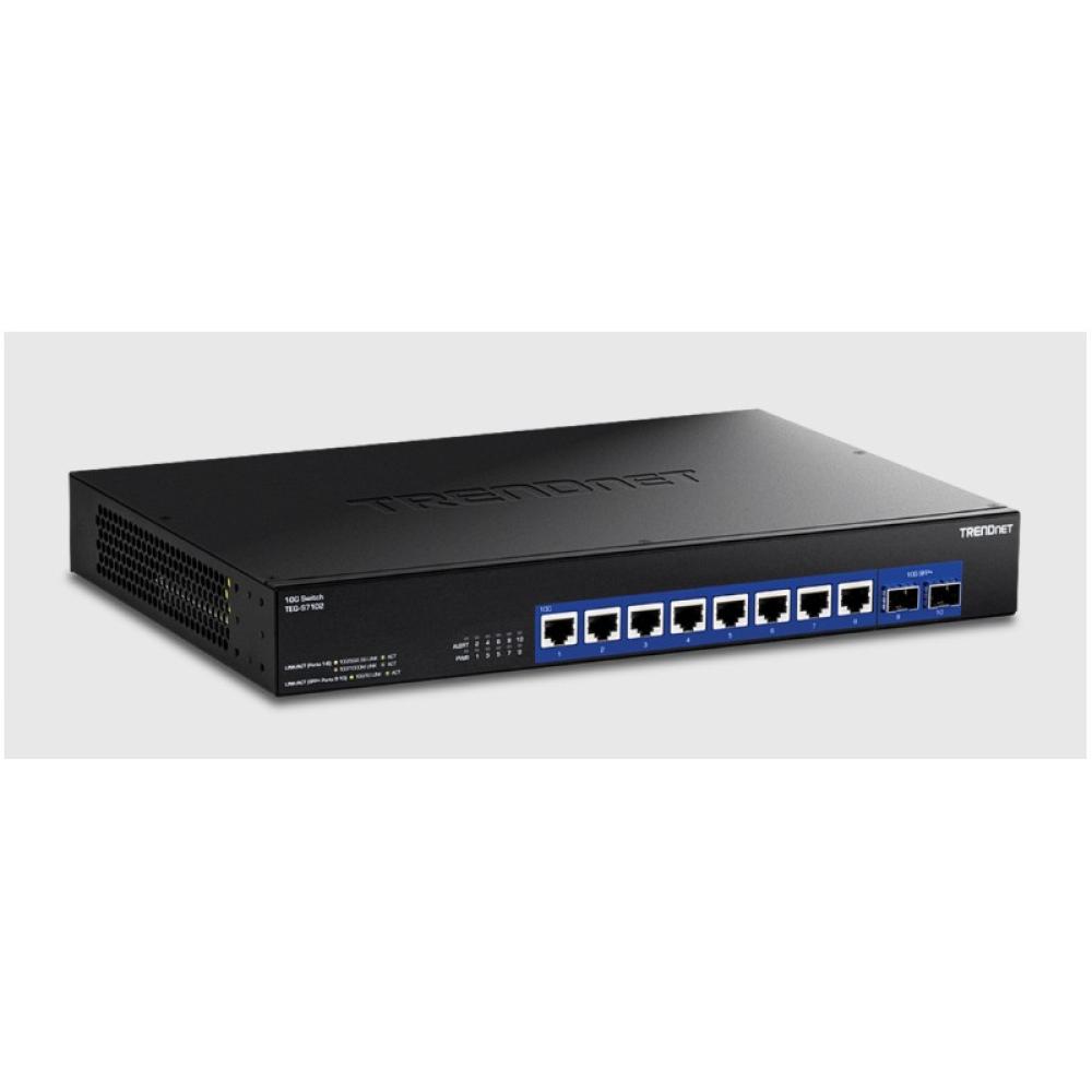 Trendnet - TEG-S7102 switch No administrado 10G Ethernet (100/1000/10000) Escritorio Negro