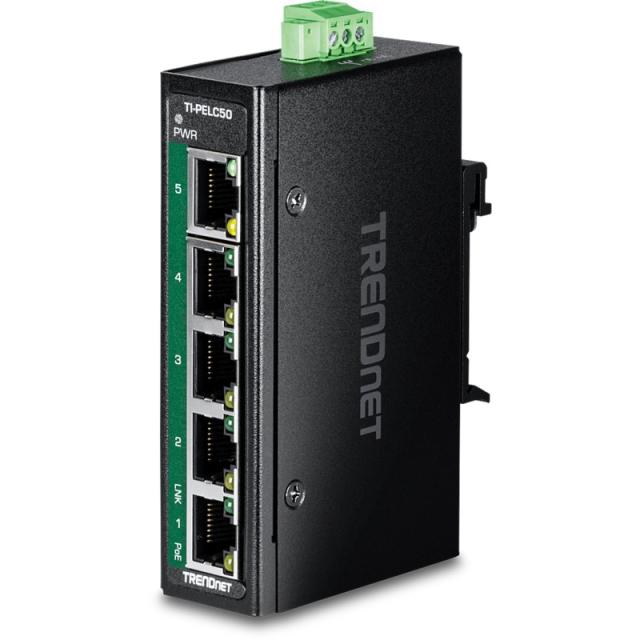 Trendnet - TI-PELC50 switch No administrado Fast Ethernet (10/100) Energía sobre Ethernet (PoE) Negro