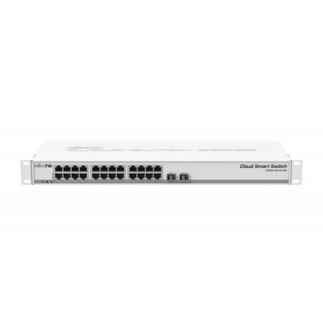 Mikrotik - CSS326-24G-2S+RM switch Gestionado Gigabit Ethernet (10/100/1000) Energía sobre Ethernet (PoE) 1U Blanco