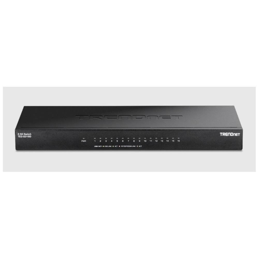 Trendnet - TEG-S3160 switch No administrado 2.5G Ethernet (100/1000/2500) Escritorio Negro