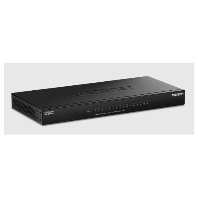 Trendnet - TEG-S3160 switch No administrado 2.5G Ethernet (100/1000/2500) Escritorio Negro