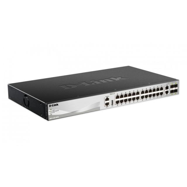 D-Link - DGS-3130-30TS Gestionado L3 Gigabit Ethernet (10/100/1000) Negro, Gris