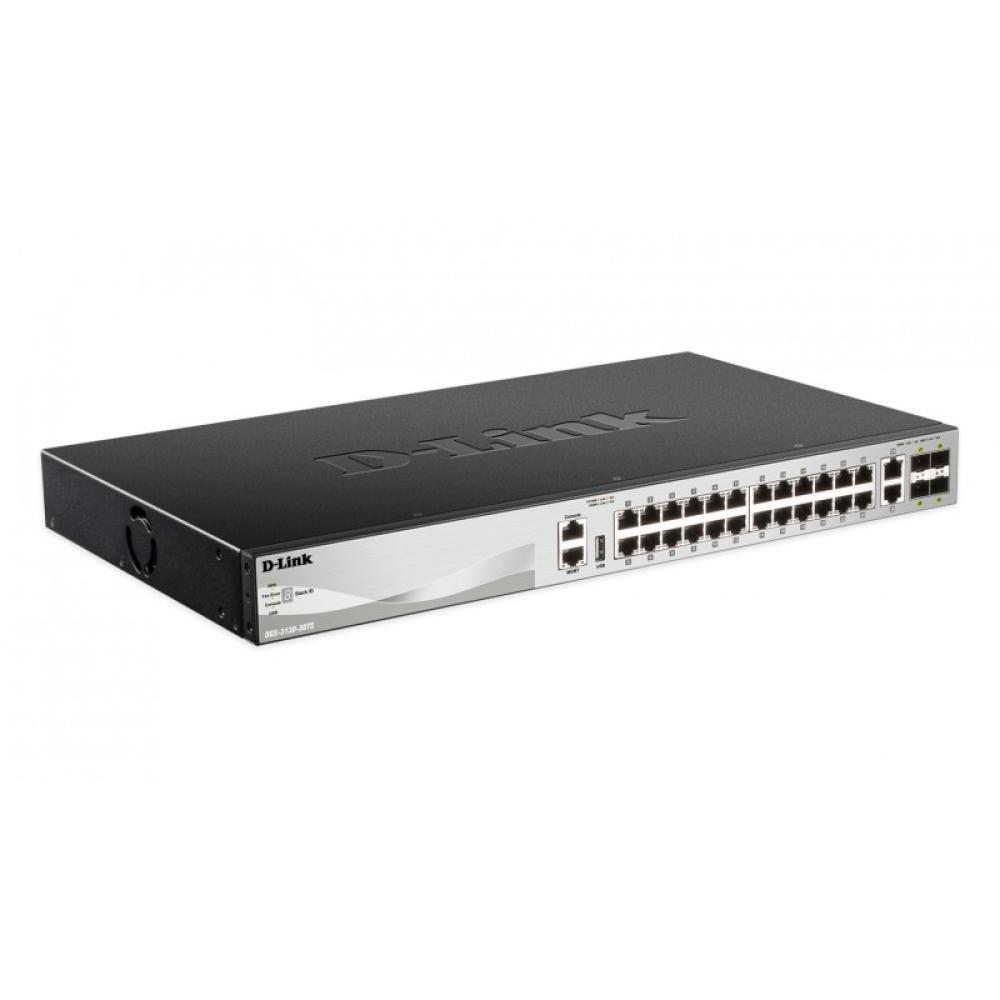 D-Link - DGS-3130-30TS Gestionado L3 Gigabit Ethernet (10/100/1000) Negro, Gris