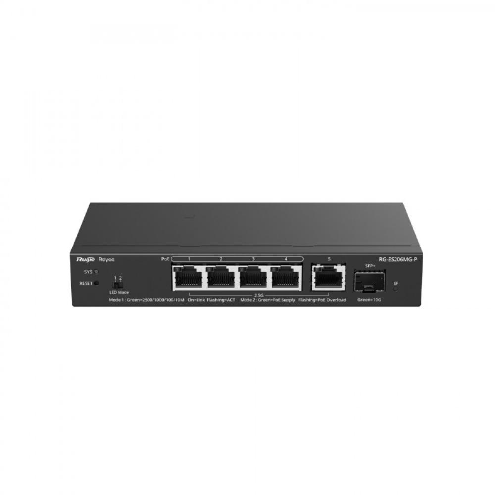 Ruijie Networks - RG-ES206MG-P switch Gestionado L2 2.5G Ethernet (100/1000/2500) Energía sobre Ethernet (PoE) Montaje en pared/