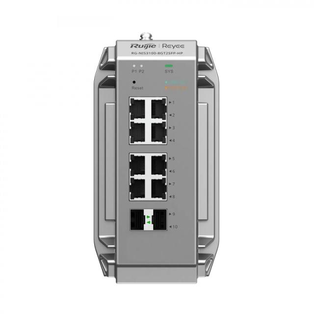 Ruijie Networks - RG-NIS3100-8GT2SFP-HP switch Gestionado L2 Gigabit Ethernet (10/100/1000) Energía sobre Ethernet (PoE) Gris