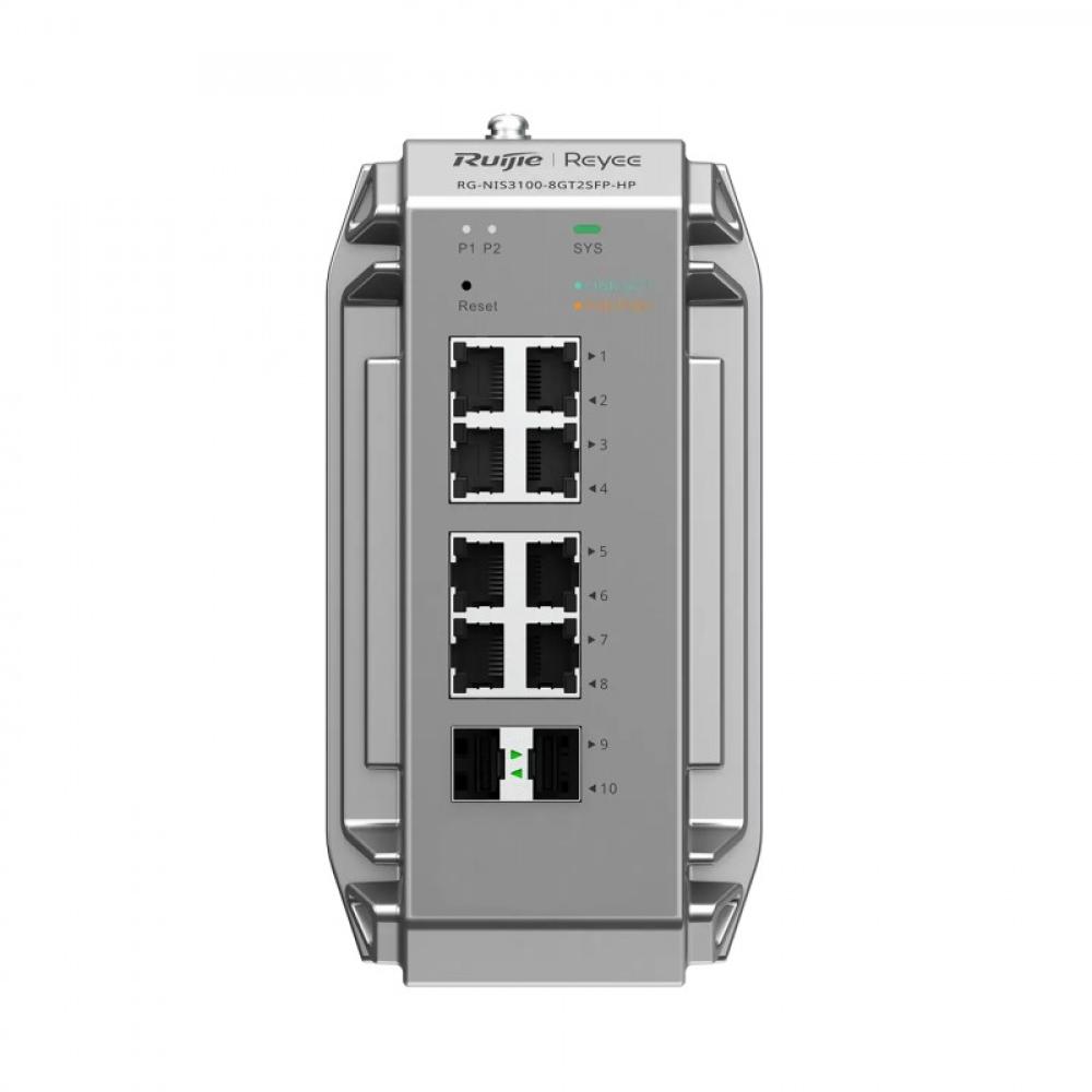 Ruijie Networks - RG-NIS3100-8GT2SFP-HP switch Gestionado L2 Gigabit Ethernet (10/100/1000) Energía sobre Ethernet (PoE) Gris
