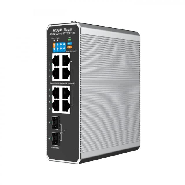 Ruijie Networks - RG-NIS2100 Gestionado L2 Gigabit Ethernet (10/100/1000) Energía sobre Ethernet (PoE) N - RG-NIS2100-8GT2SFP-HP
