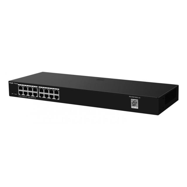 Ruijie Networks - RG-ES200 Gestionado L2 Gigabit Ethernet (10/100/1000) Montaje en pared/escritorio Negro
