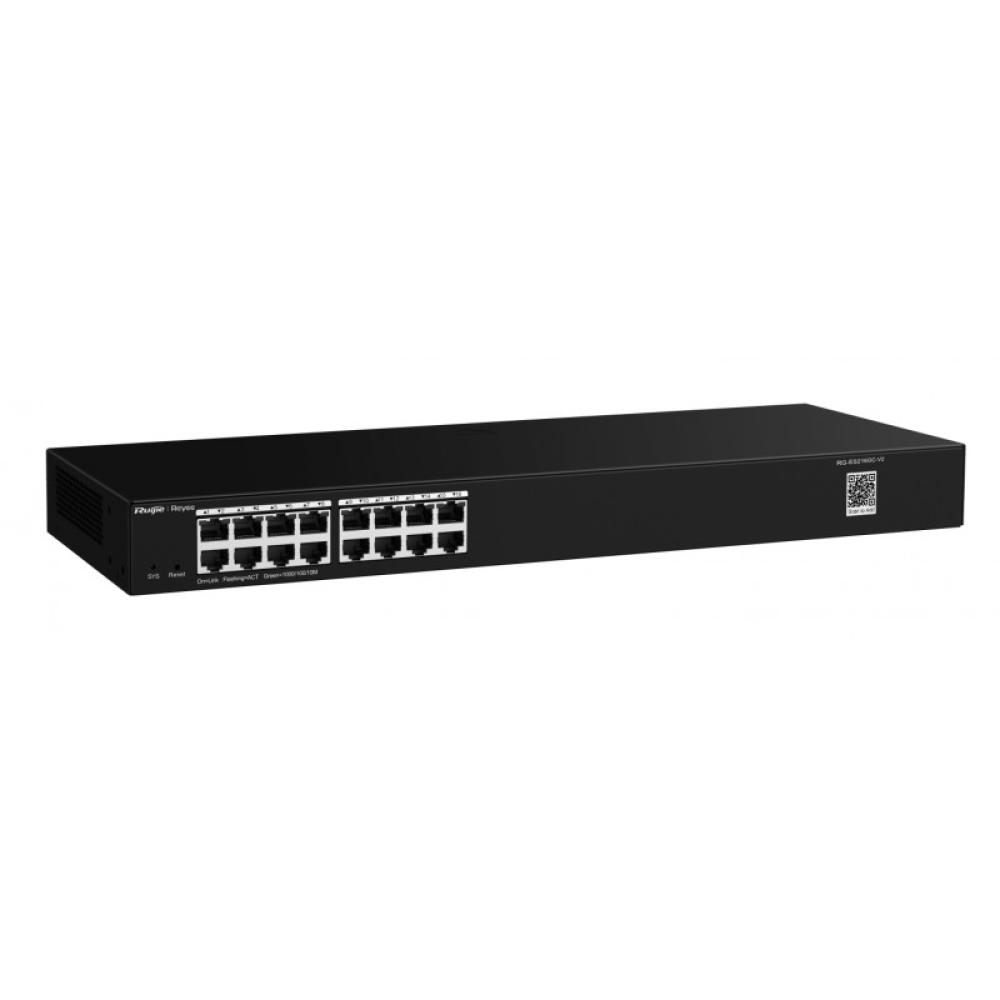 Ruijie Networks - RG-ES200 Gestionado L2 Gigabit Ethernet (10/100/1000) Montaje en pared/escritorio Negro