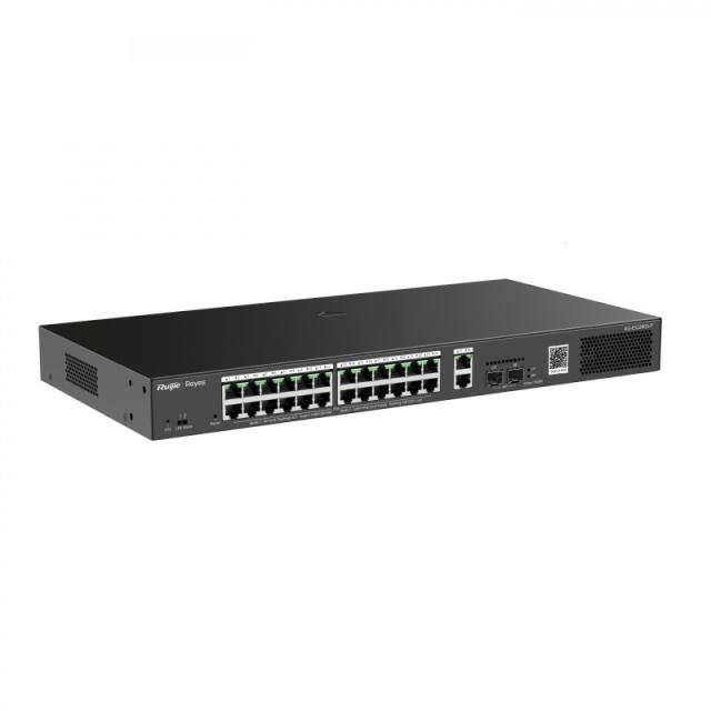 Ruijie Networks - RG-ES228GS-P switch Gestionado Gigabit Ethernet (10/100/1000) Energía sobre Ethernet (PoE) Negro