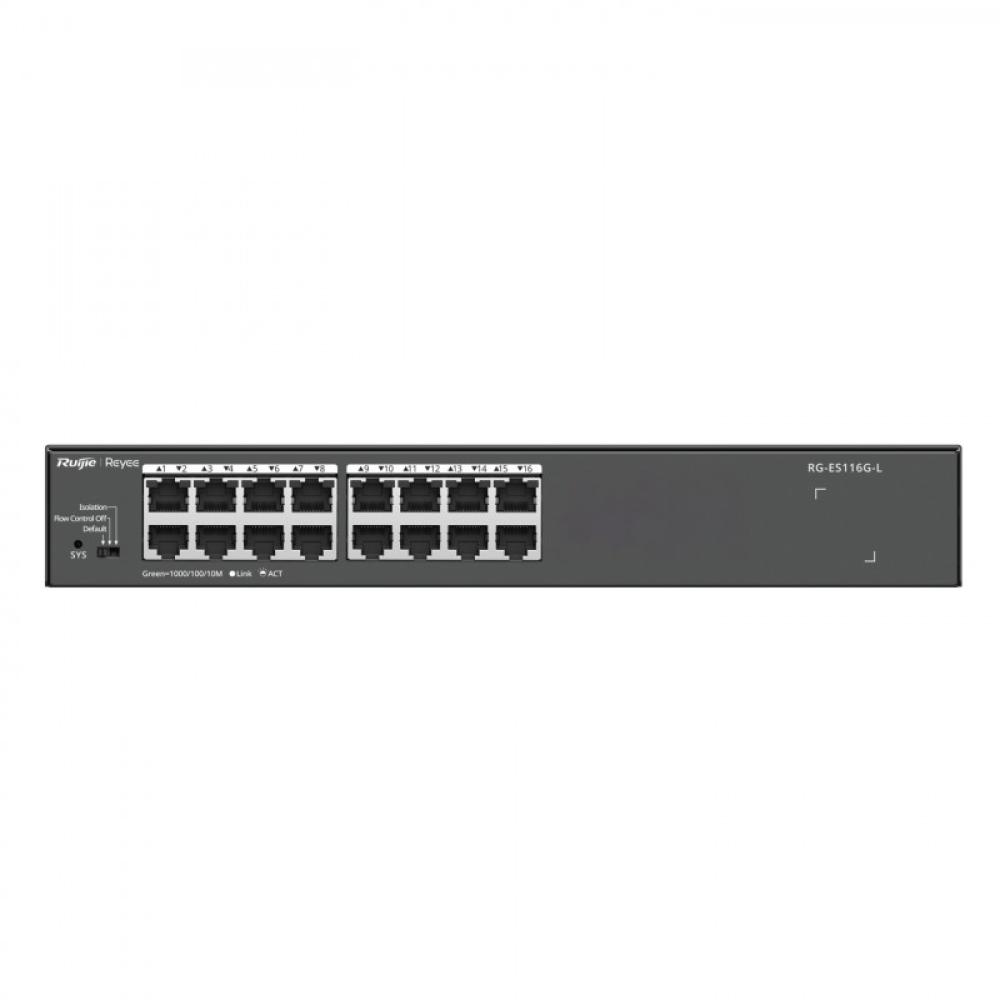 Ruijie Networks - RG-ES116G-L switch No administrado L2 Gigabit Ethernet (10/100/1000) Negro